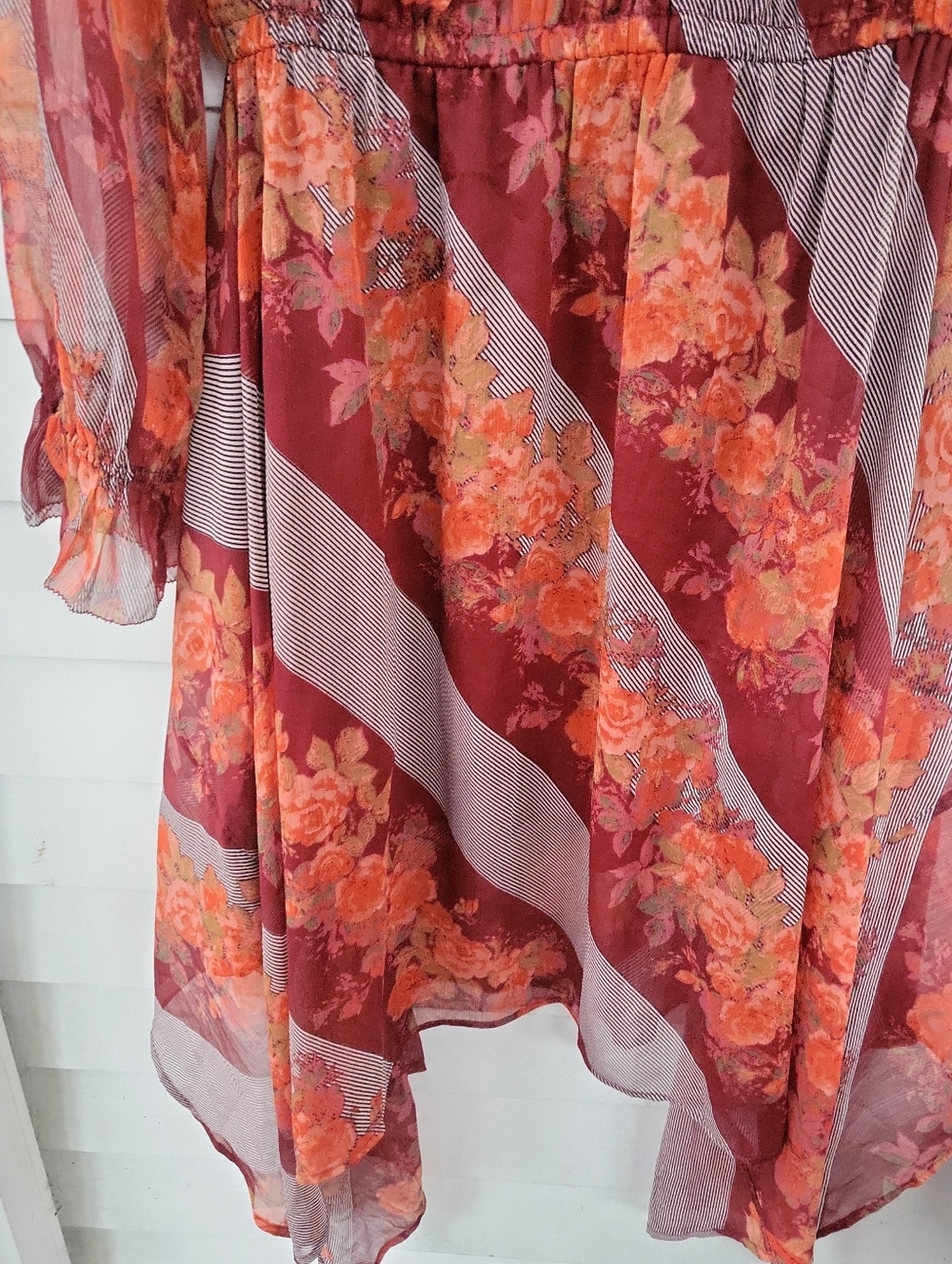 Soft Surroundings Woodland Manor Rose Floral Handkerchief Midi Dress Petite S - Picture 13 of 13
